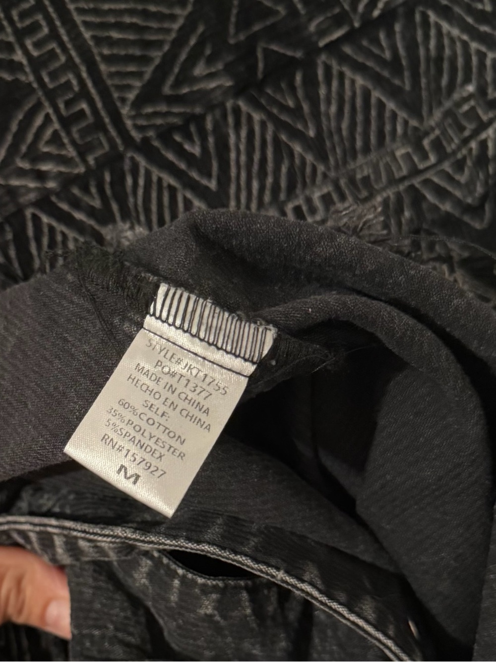 La Miel Shaket Jacket Southwestern Fringe Button Denim Courdaroy Shirt Black MD - Picture 8 of 12